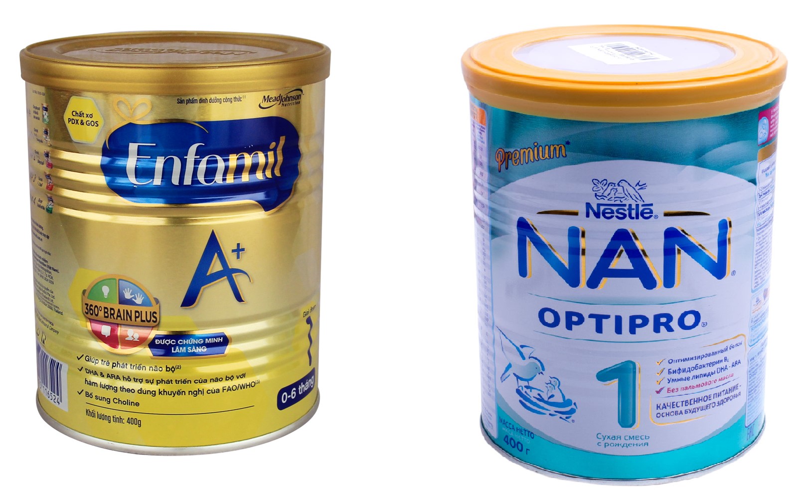 So sánh sữa bột Enfamil và sữa bột Nan Nga